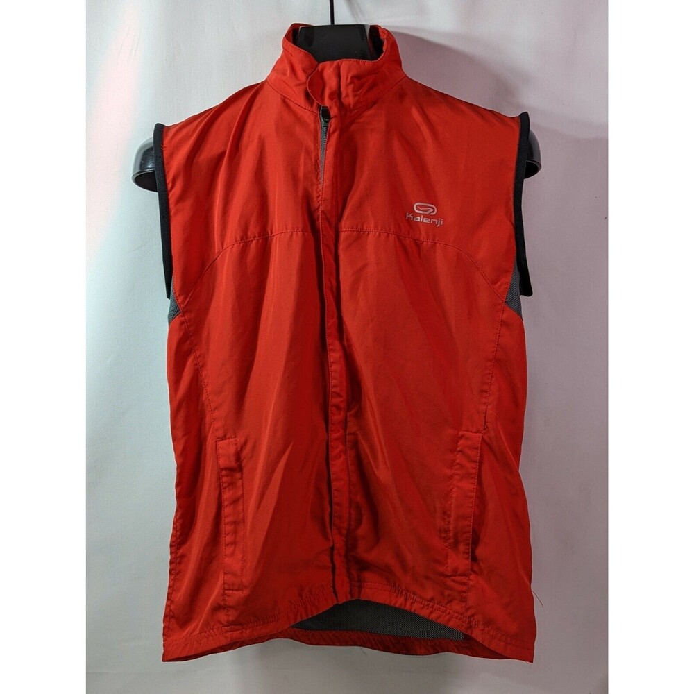 KALENJI Women's Windbreaker Fitted Red Full Zip Exercise Running Vest Small